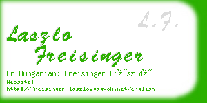 laszlo freisinger business card